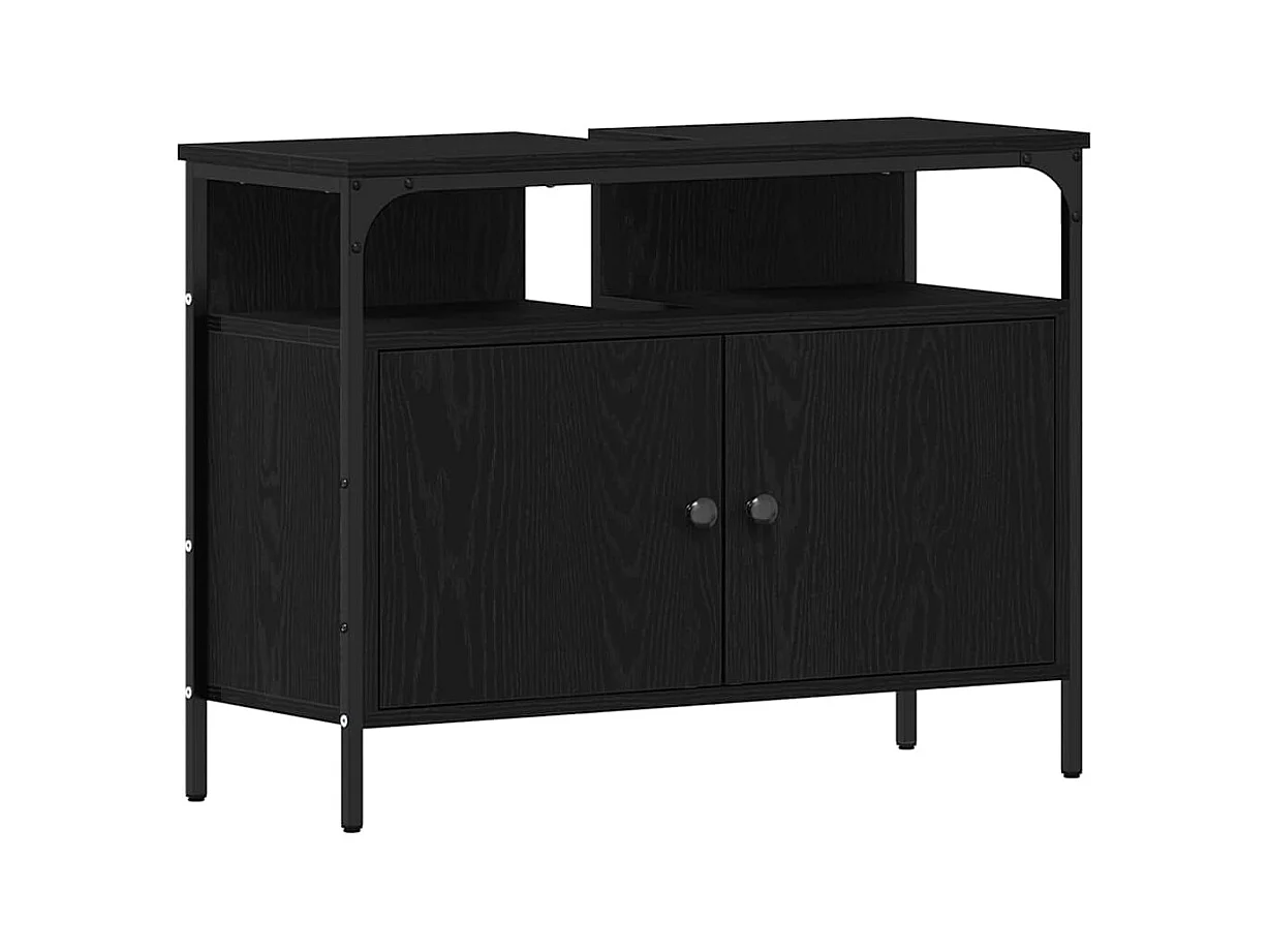 Ensemble de mobilier de salle de bain 4 pcs Chêne noir