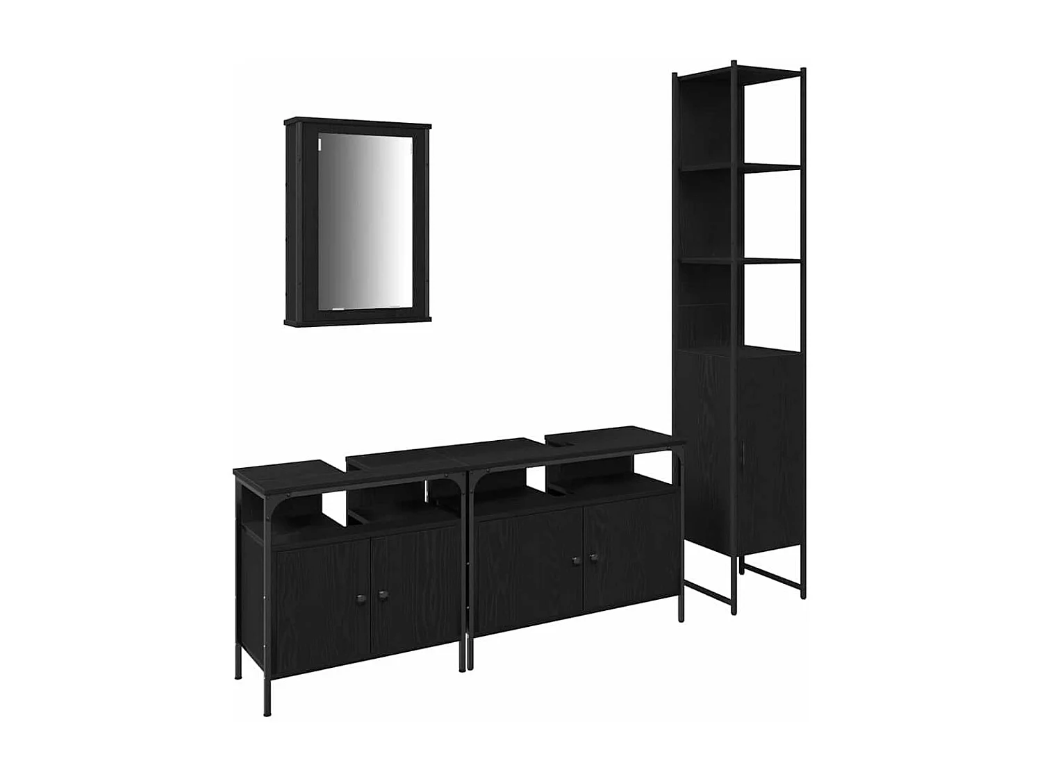 Ensemble de mobilier de salle de bain 4 pcs Chêne noir