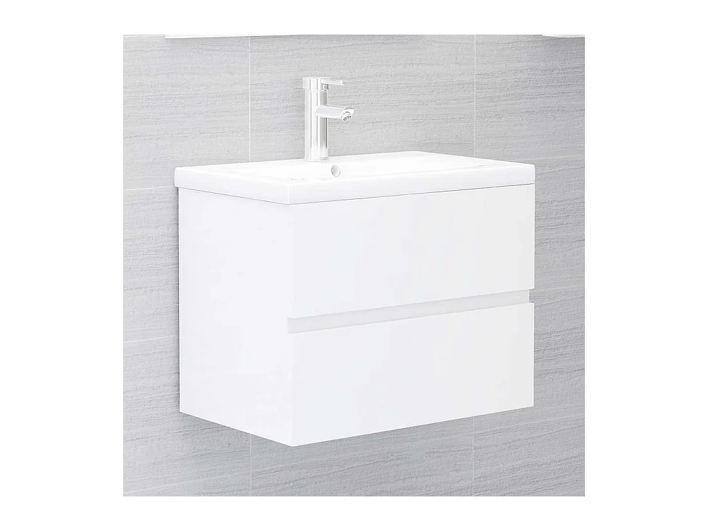 Ensemble de meubles de salle de bain 2 pcs blanc brillant