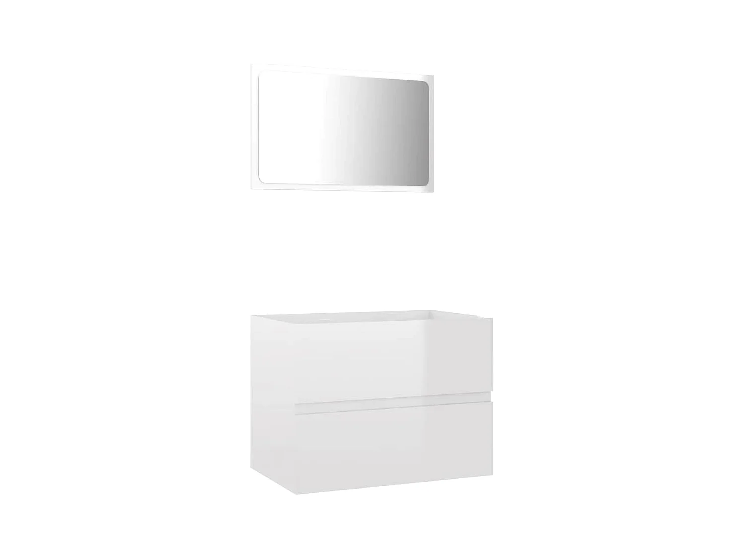 Ensemble de meubles de salle de bain 2 pcs blanc brillant