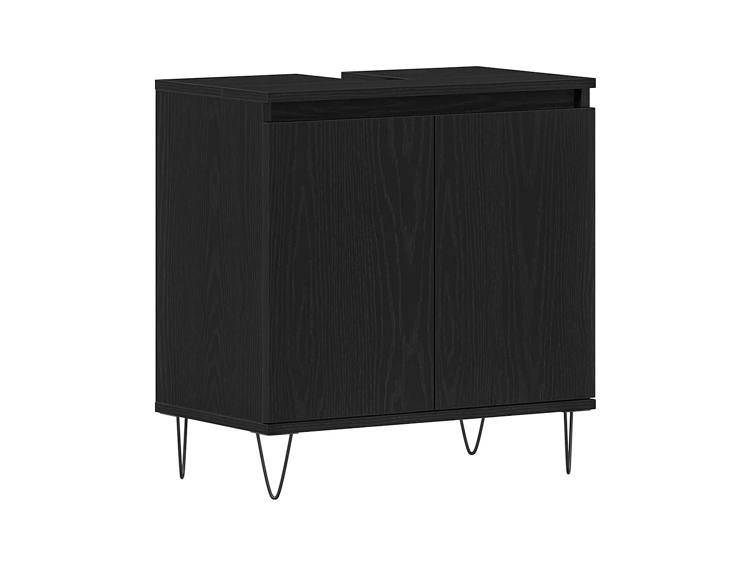 Badkamermeubelset met opbergruimte 3-delig Zwart Eiken