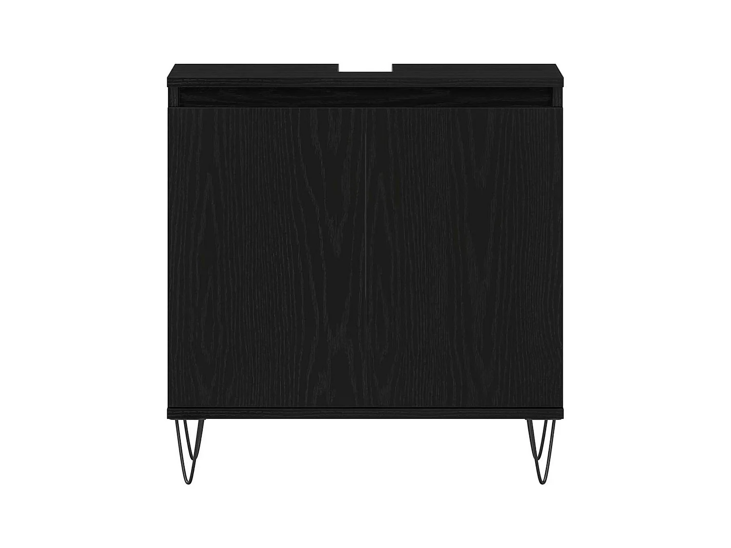 Badkamermeubelset met opbergruimte 3-delig Zwart Eiken