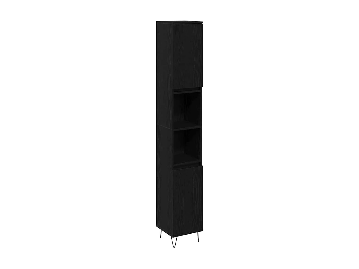 Badkamermeubelset met opbergruimte 3-delig Zwart Eiken