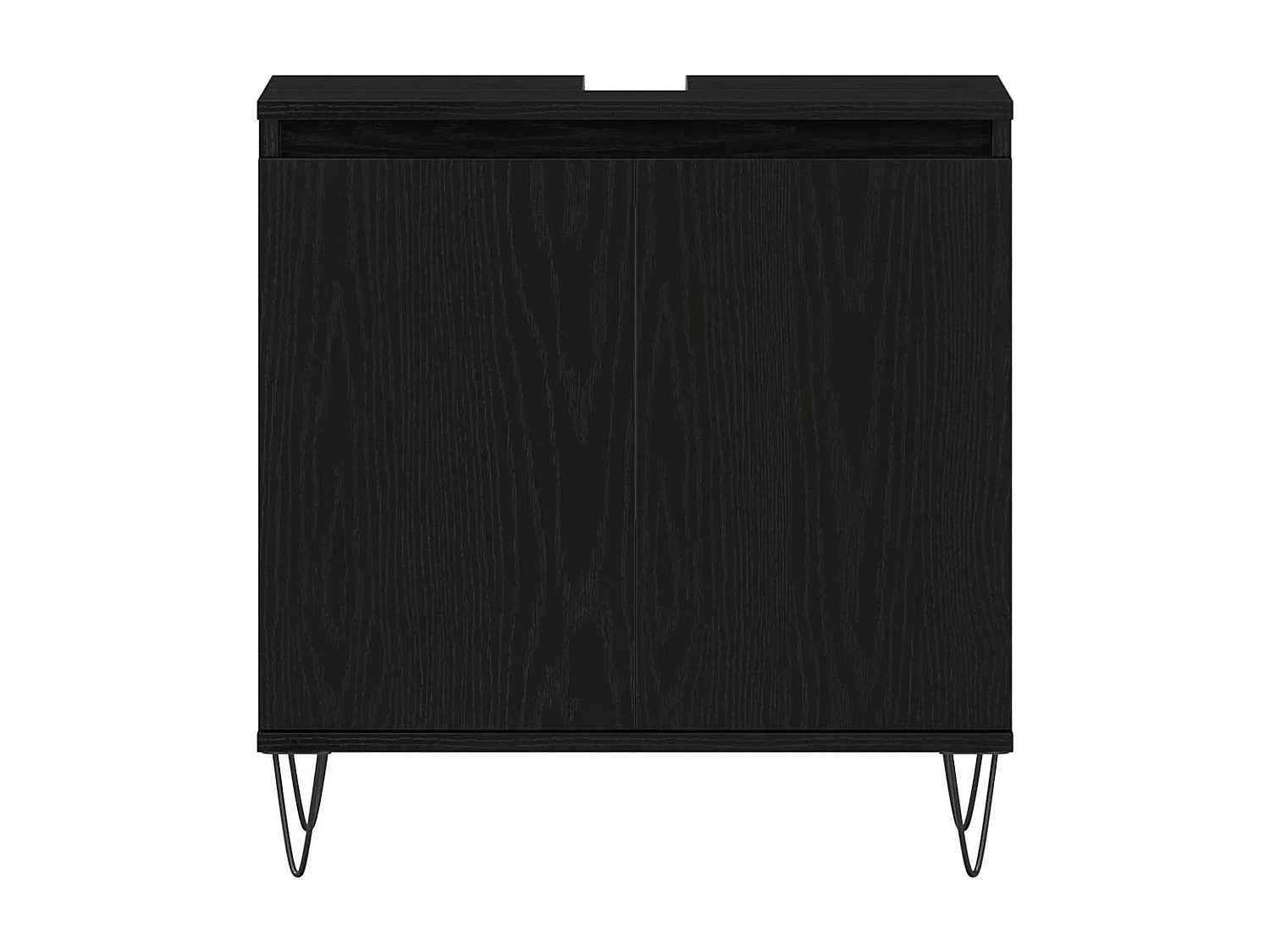 Badkamermeubelset met opbergruimte 3-delig Zwart Eiken