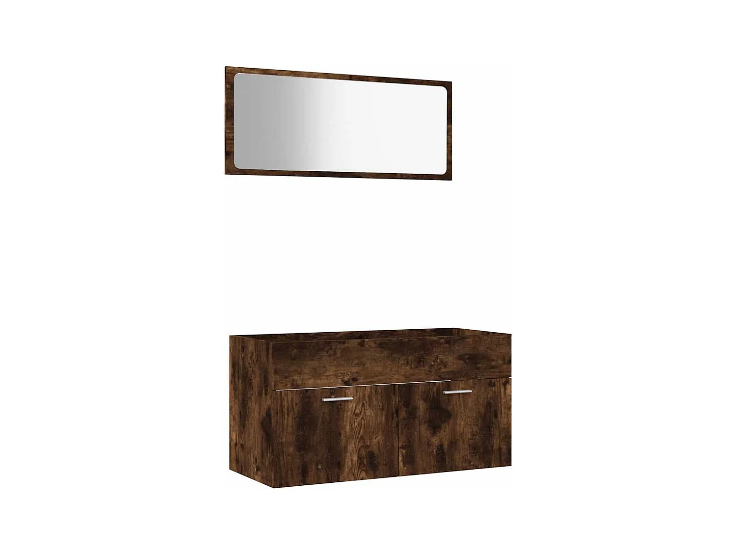 Ensemble de meubles de salle de bain 2 pcs Chêne fumé