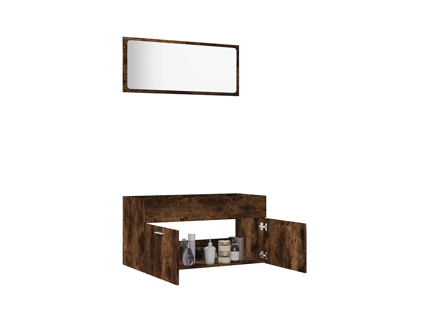 Ensemble de meubles de salle de bain 2 pcs Chêne fumé