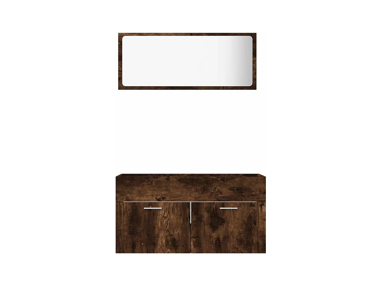 Ensemble de meubles de salle de bain 2 pcs Chêne fumé