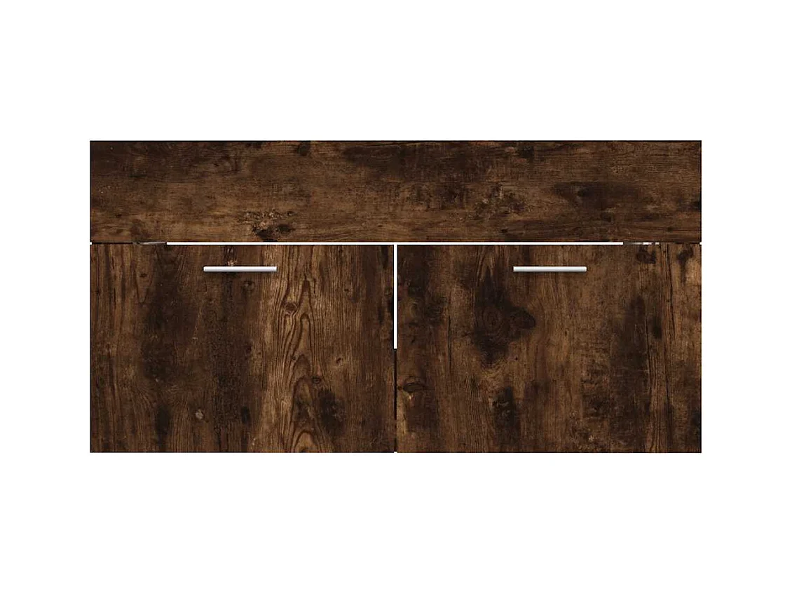 Ensemble de meubles de salle de bain 2 pcs Chêne fumé