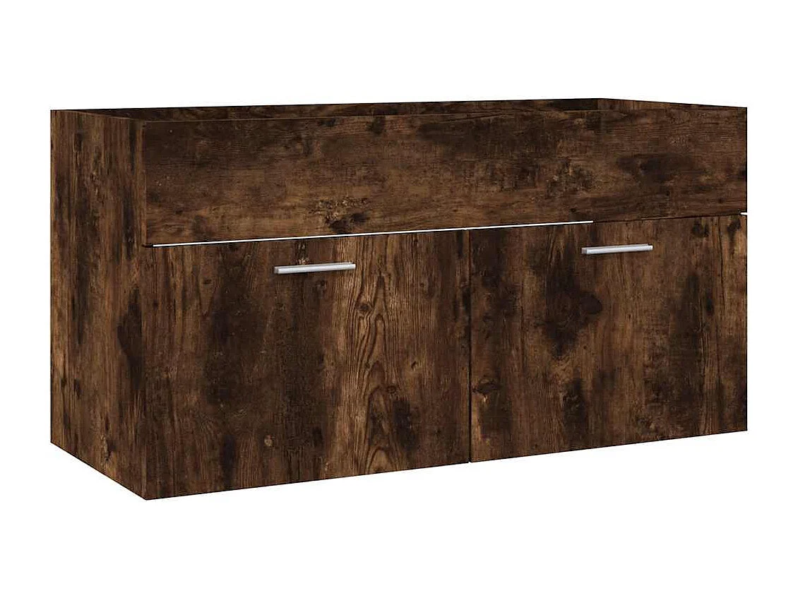 Ensemble de meubles de salle de bain 2 pcs Chêne fumé