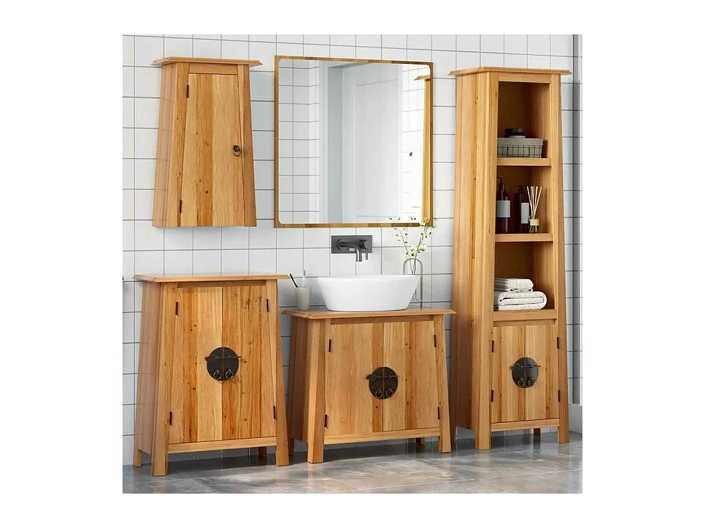 Ensemble de meubles de salle de bain 4 pcs bois de pin massif