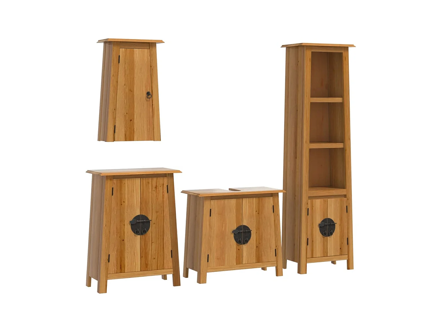 Ensemble de meubles de salle de bain 4 pcs bois de pin massif