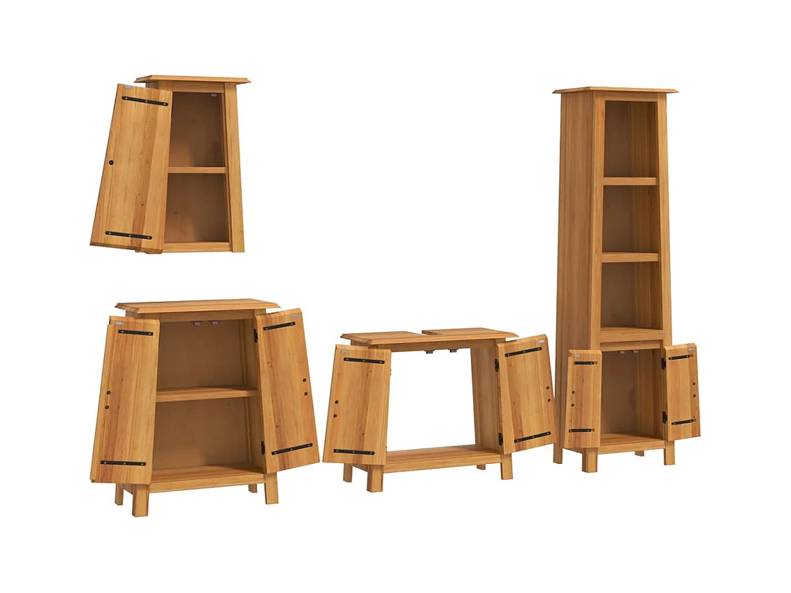 Ensemble de meubles de salle de bain 4 pcs bois de pin massif