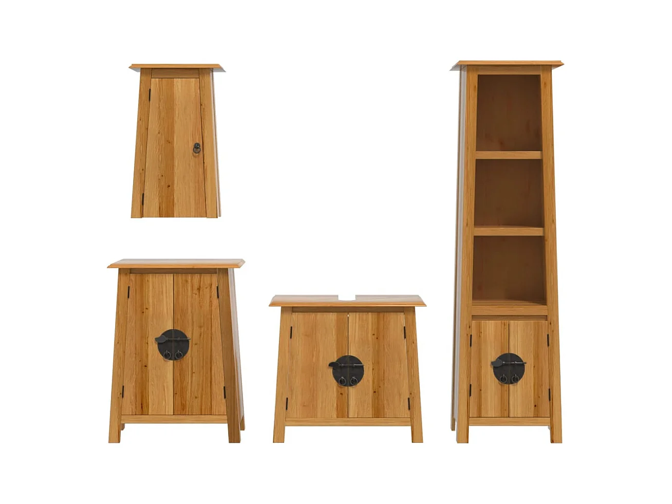 Ensemble de meubles de salle de bain 4 pcs bois de pin massif