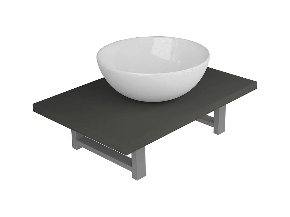 Tweedelige badkamerkast in grijs keramiek