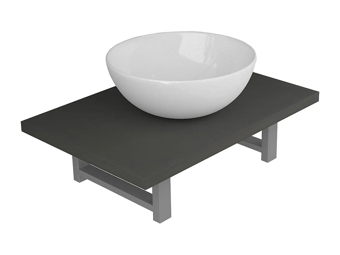 Mobile bagno due pezzi in ceramica grigia