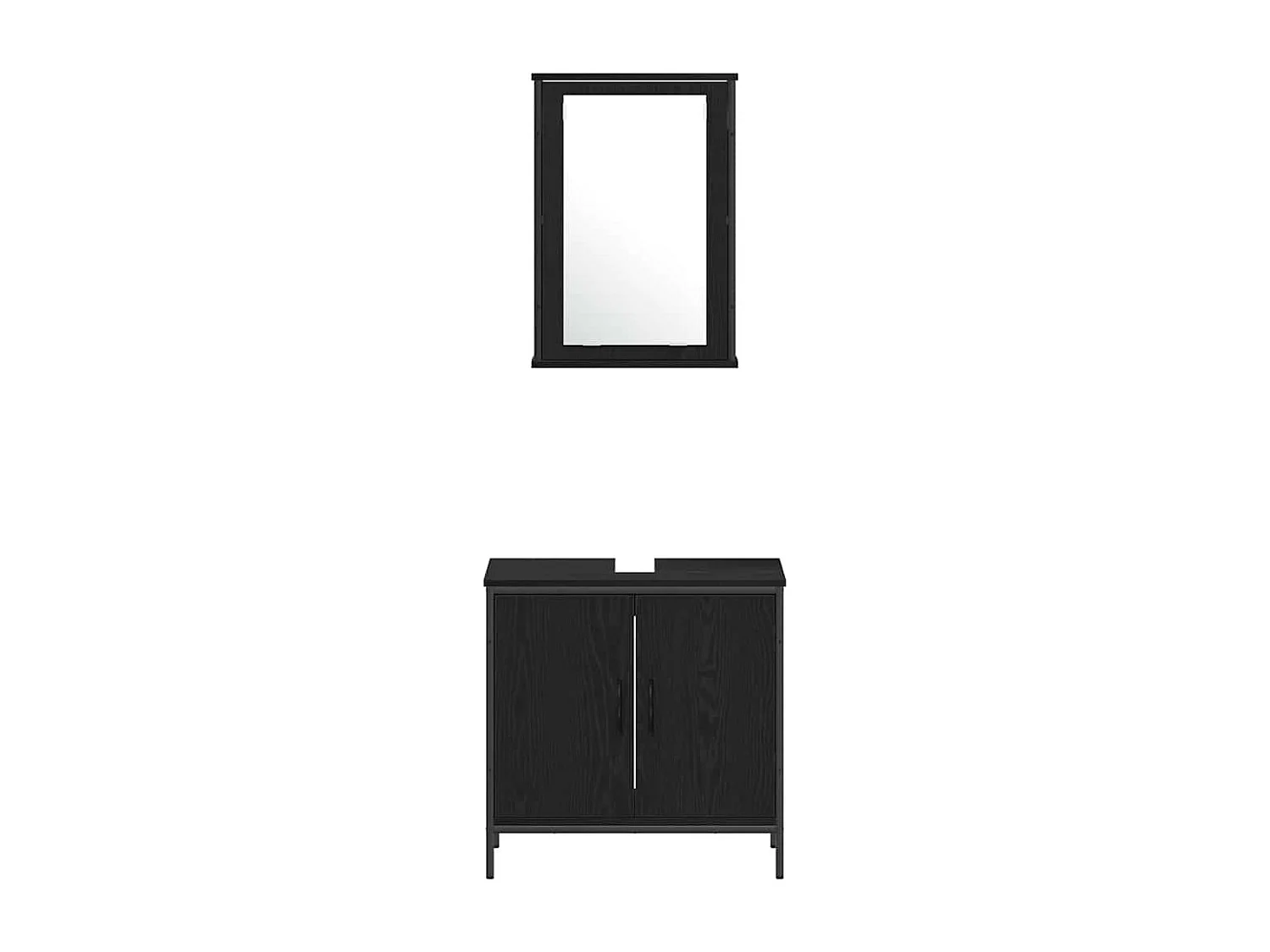 Ensemble de mobilier de salle de bain avec étagère 4 pcs Noir
