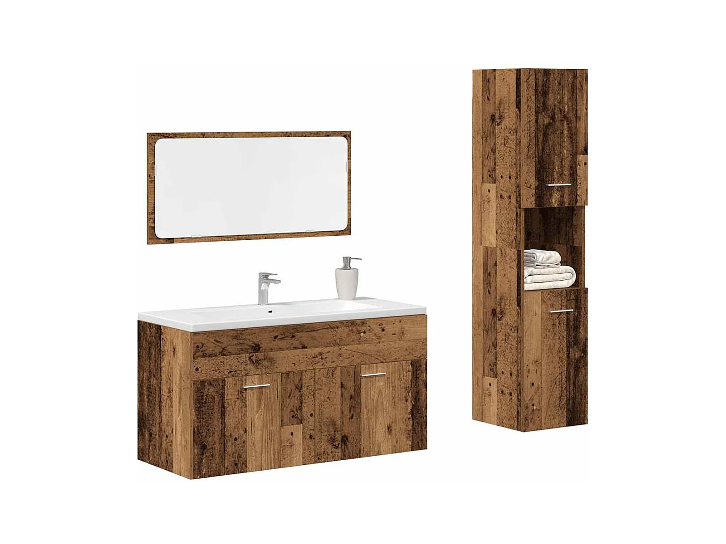 Ensemble de meubles salle de bain 3 pcs bois d'ingénierie