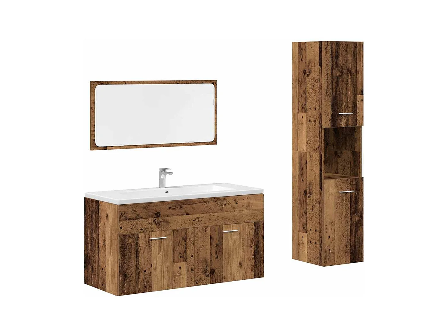 Ensemble de meubles salle de bain 3 pcs bois d'ingénierie
