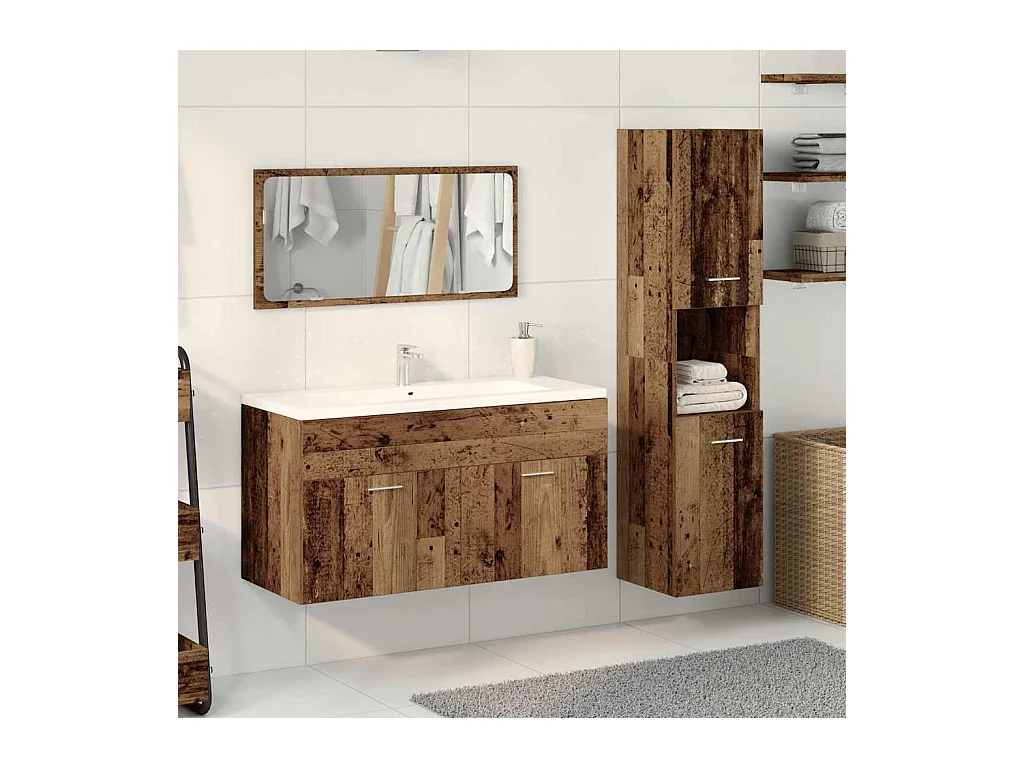 Ensemble de meubles salle de bain 3 pcs bois d'ingénierie
