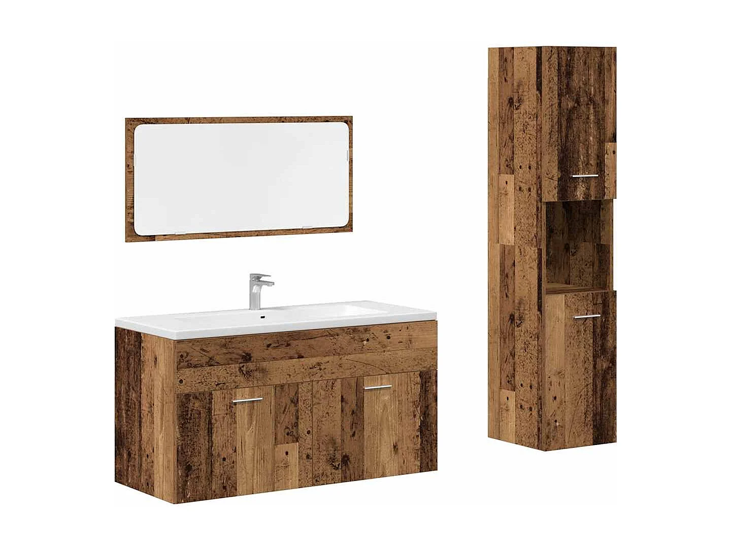 Ensemble de meubles salle de bain 3 pcs bois d'ingénierie
