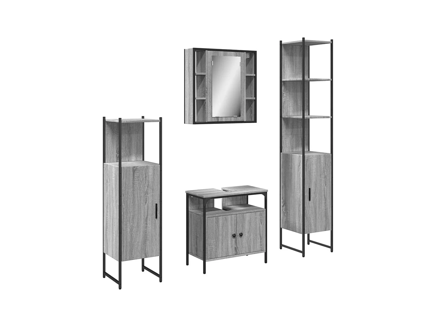 Sonoma Gray 4-delige badkamerkastset