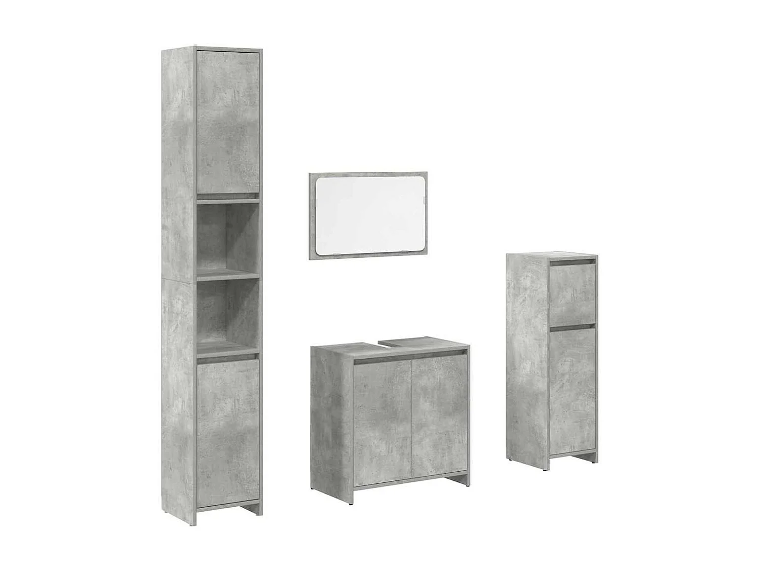 Conjunto de muebles de baño de 4 piezas gris hormigón