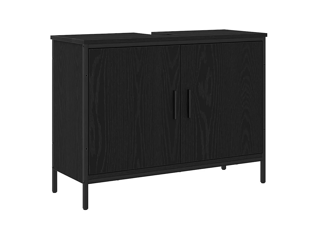 Ensemble de mobilier de salle de bain avec stockage 3 pcs Noir