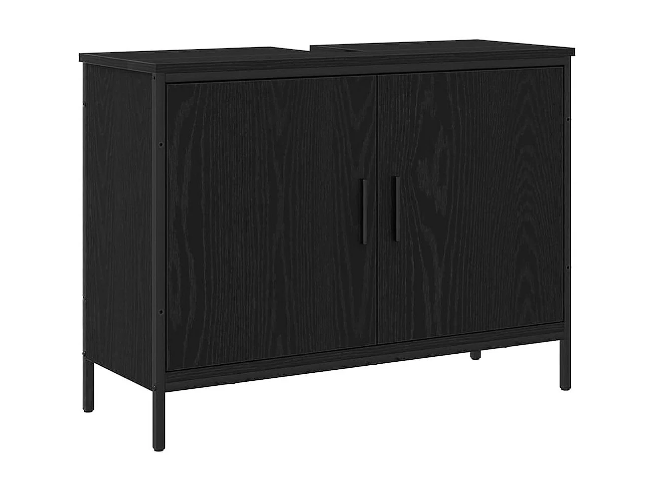 Ensemble de mobilier de salle de bain avec stockage 3 pcs Noir