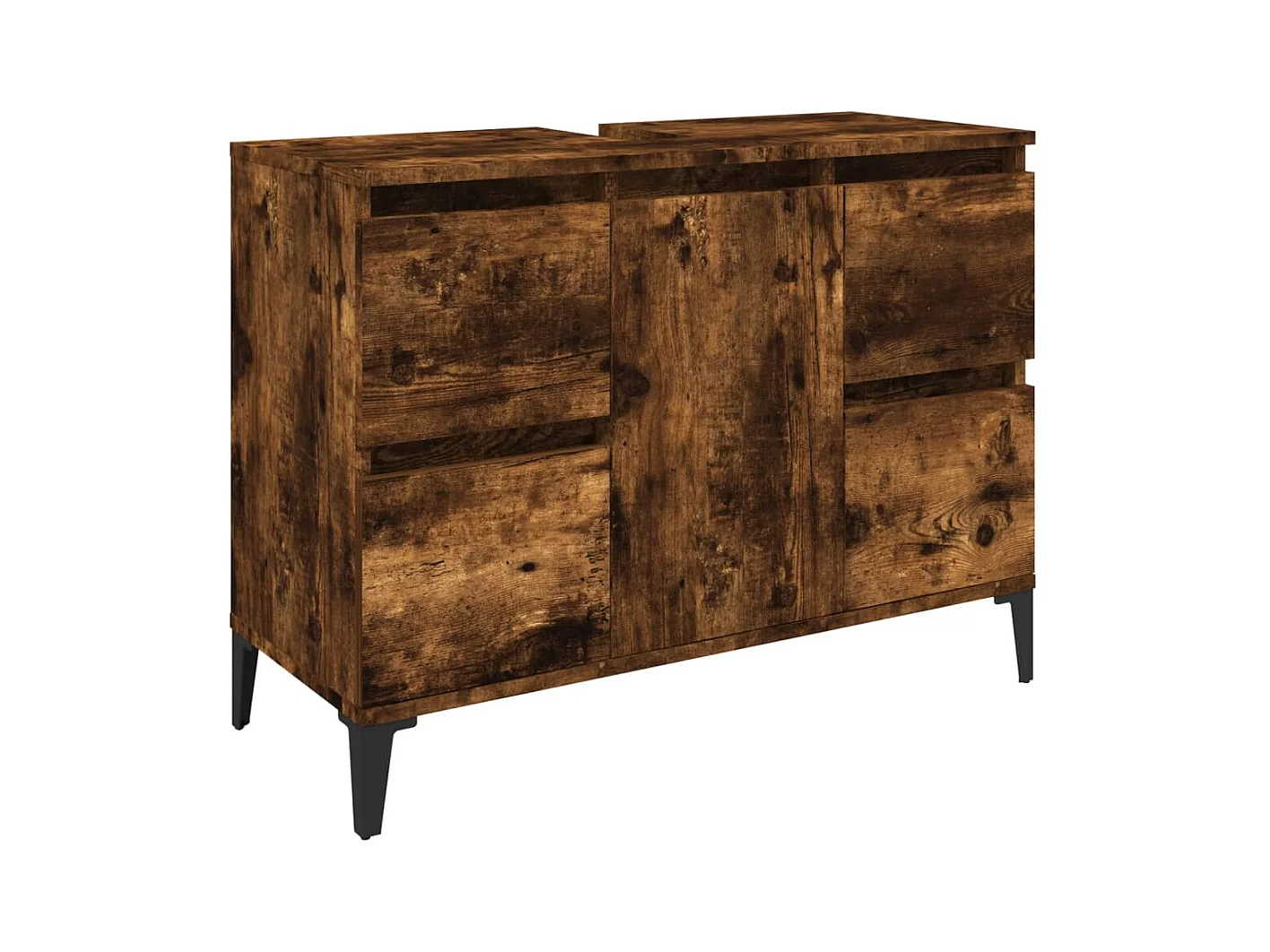 Ensemble de meubles de salle de bain 3 pcs Chêne fumé