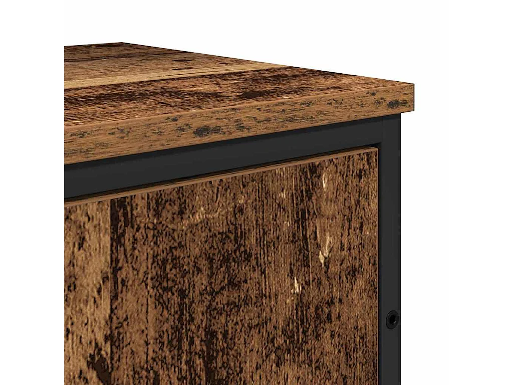 Ensemble de meuble de salle de bain 2 pièces en bois ancien et en bois d'ingénierie