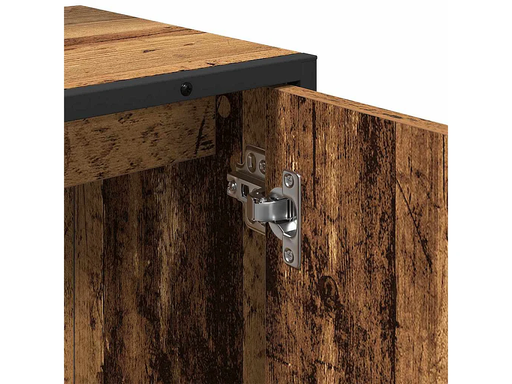 Mobiletto da bagno 2 pezzi in legno anticato e legno ingegnerizzato