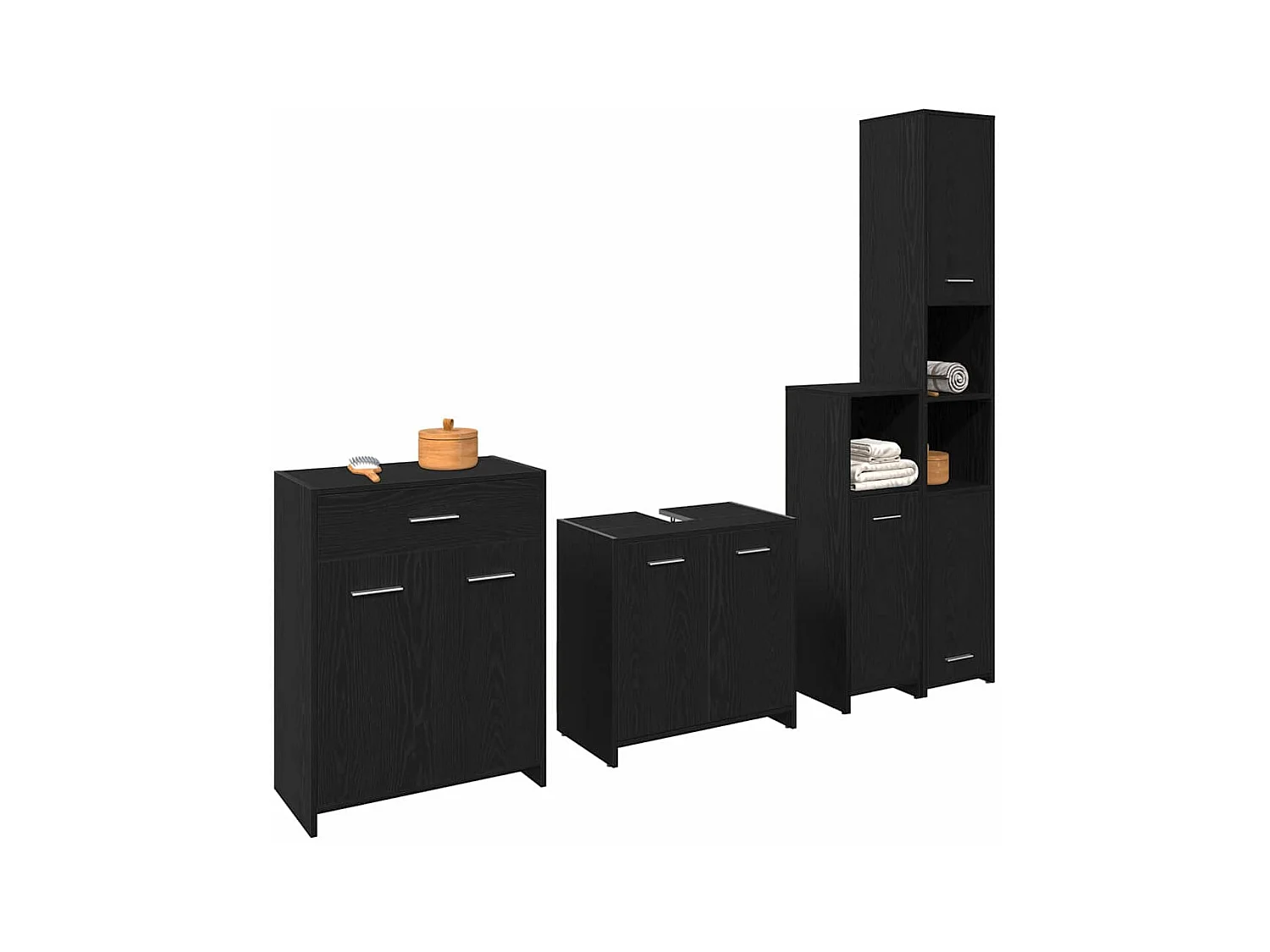 Set di mobili da bagno 4 pezzi Black Oak