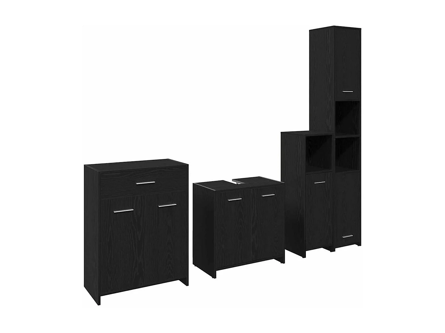 Set di mobili da bagno 4 pezzi Black Oak