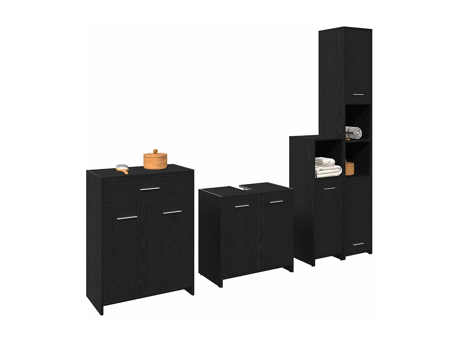 Ensemble de meubles de salle de bain 4 pcs Chêne noir