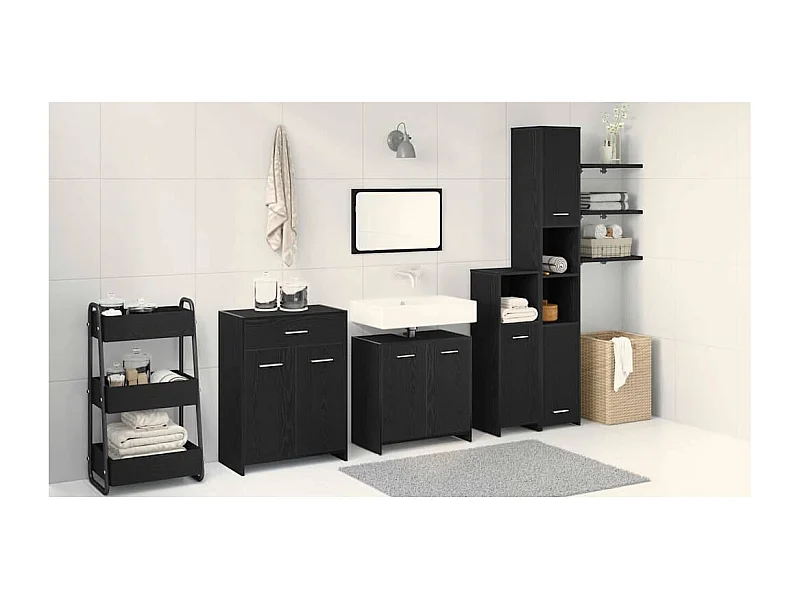 Set di mobili da bagno 4 pezzi Black Oak