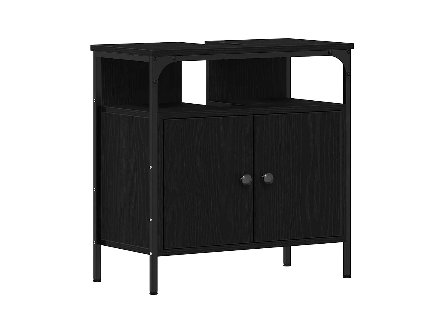 Ensemble de mobilier de salle de bain 3 pcs Chêne noir