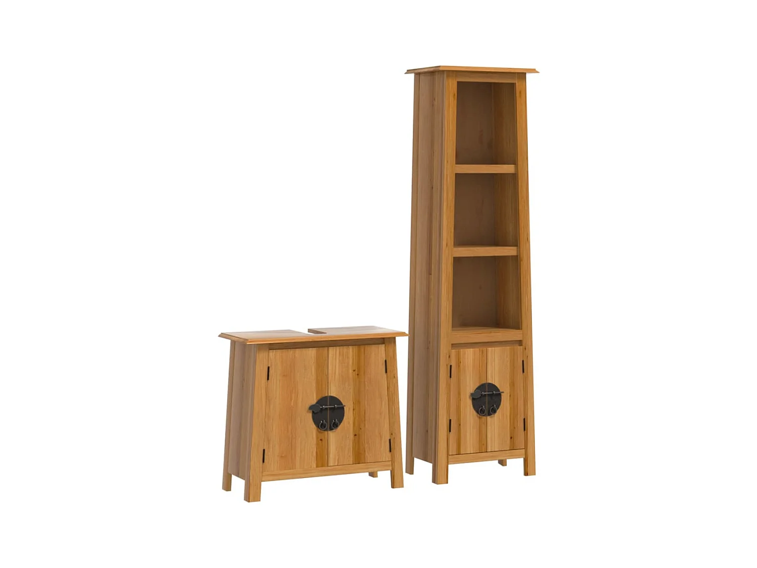 Ensemble de meubles de salle de bain 2 pcs bois de pin massif