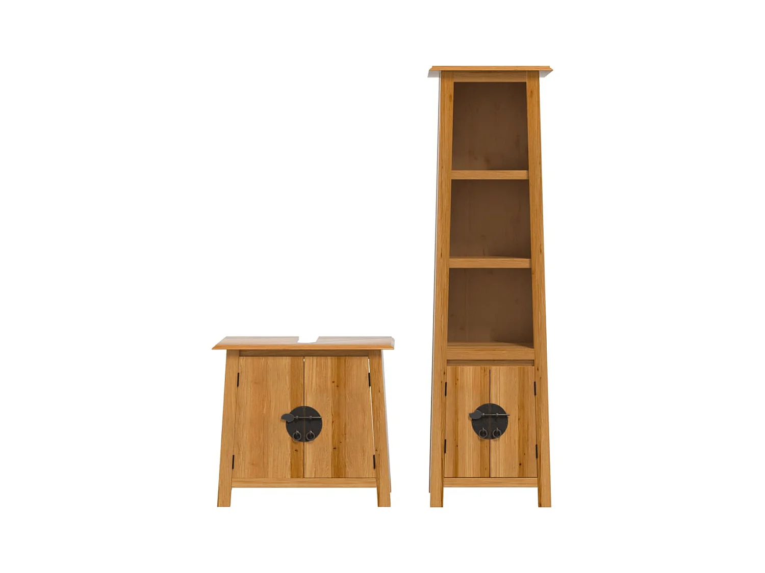 Ensemble de meubles de salle de bain 2 pcs bois de pin massif