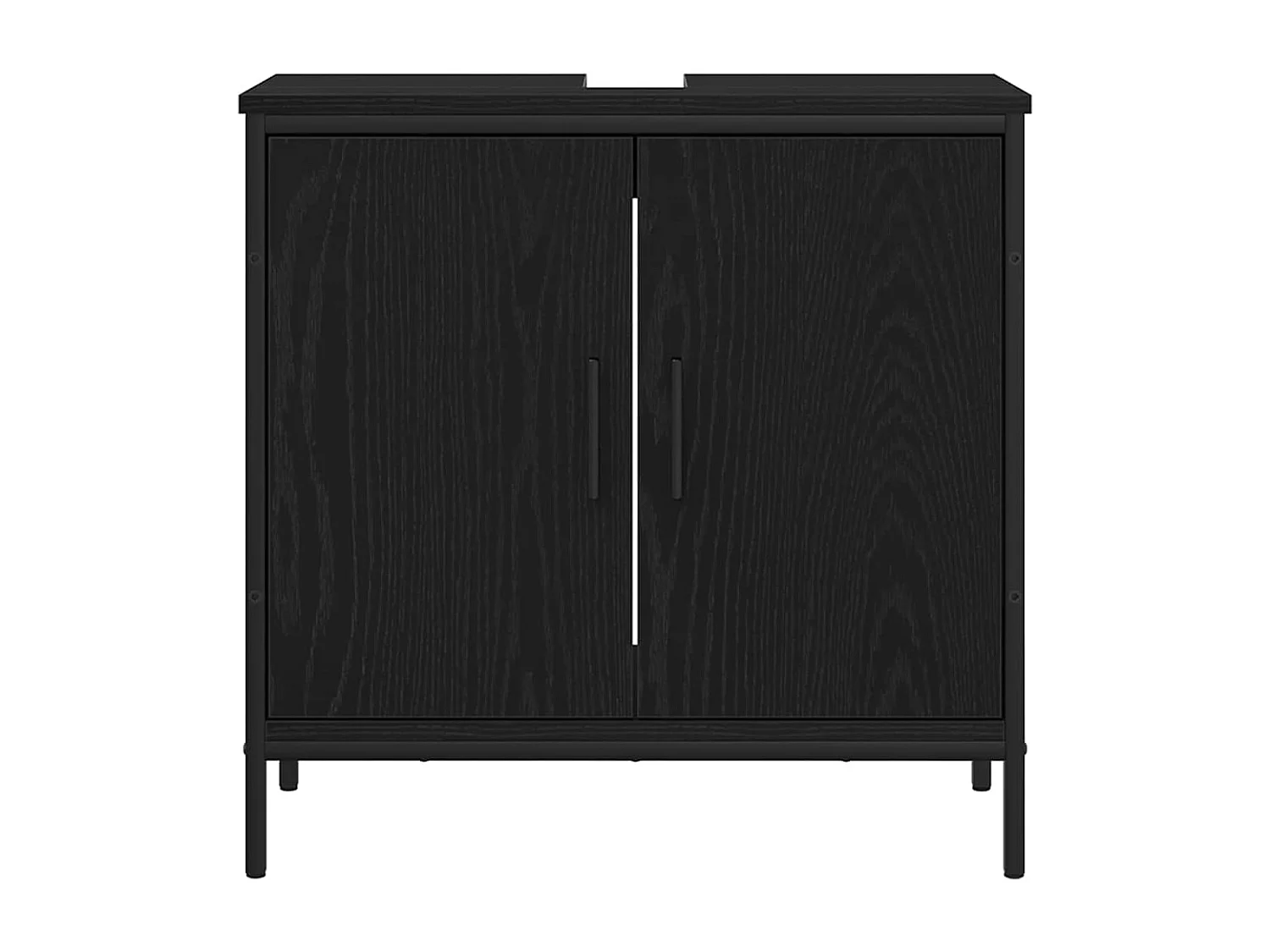 Ensemble de mobilier de salle de bain avec stockage 4 pcs Noir