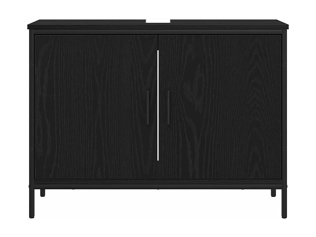 Ensemble de mobilier de salle de bain avec stockage 4 pcs Noir