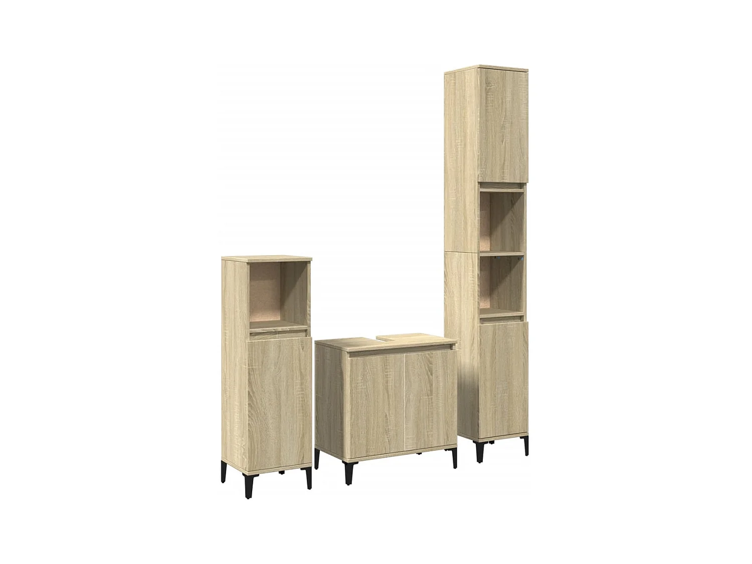 Conjunto de muebles de baño de 3 piezas roble sonoma