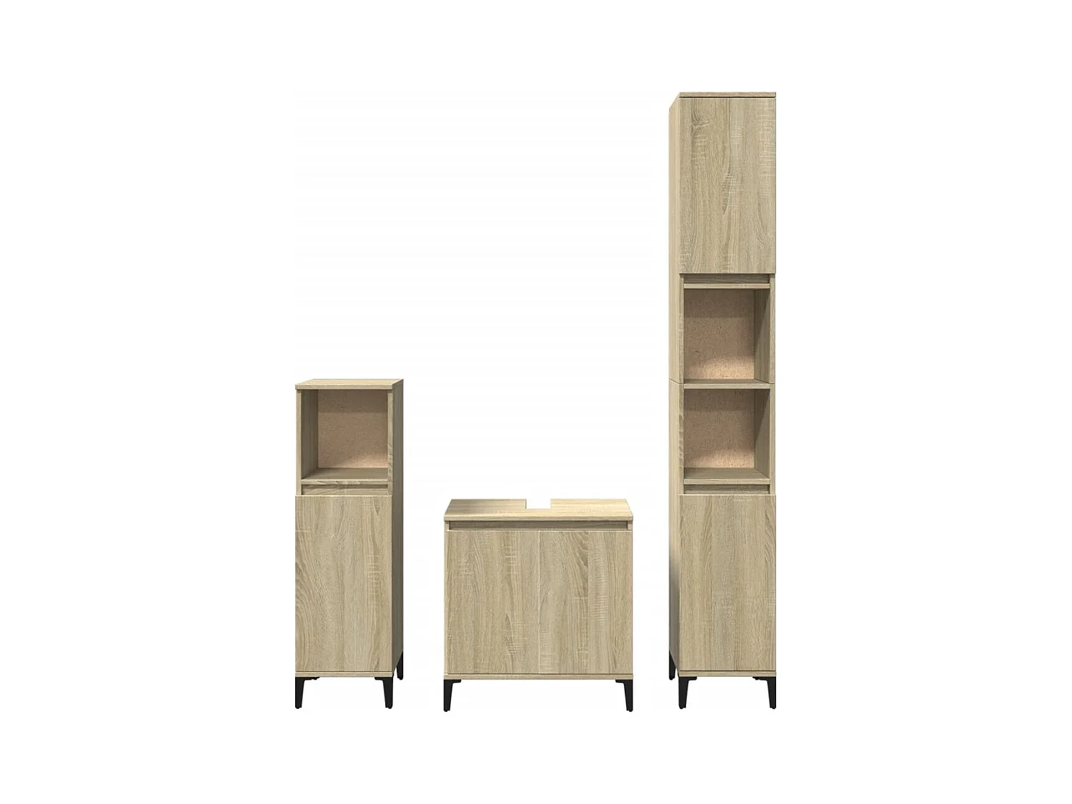 Conjunto de muebles de baño de 3 piezas roble sonoma