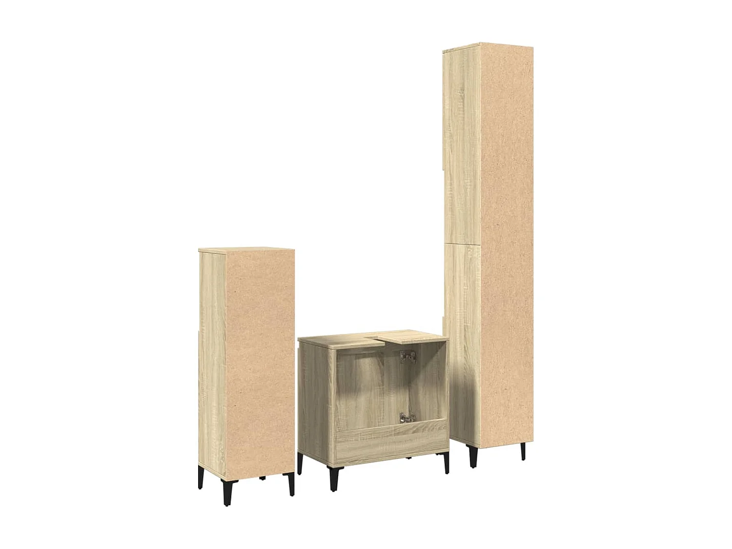 Conjunto de muebles de baño de 3 piezas roble sonoma