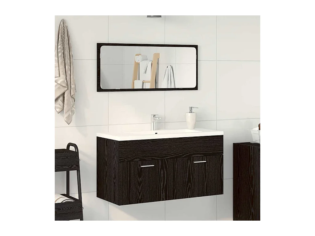 Ensemble de meubles de salle de bain 2 pcs Chêne noir