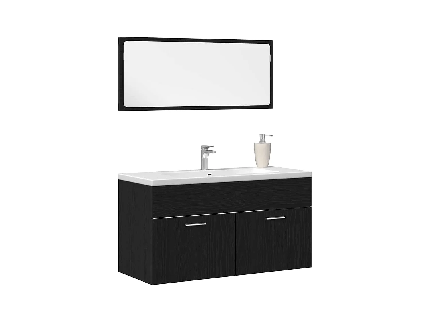 Ensemble de meubles de salle de bain 2 pcs Chêne noir