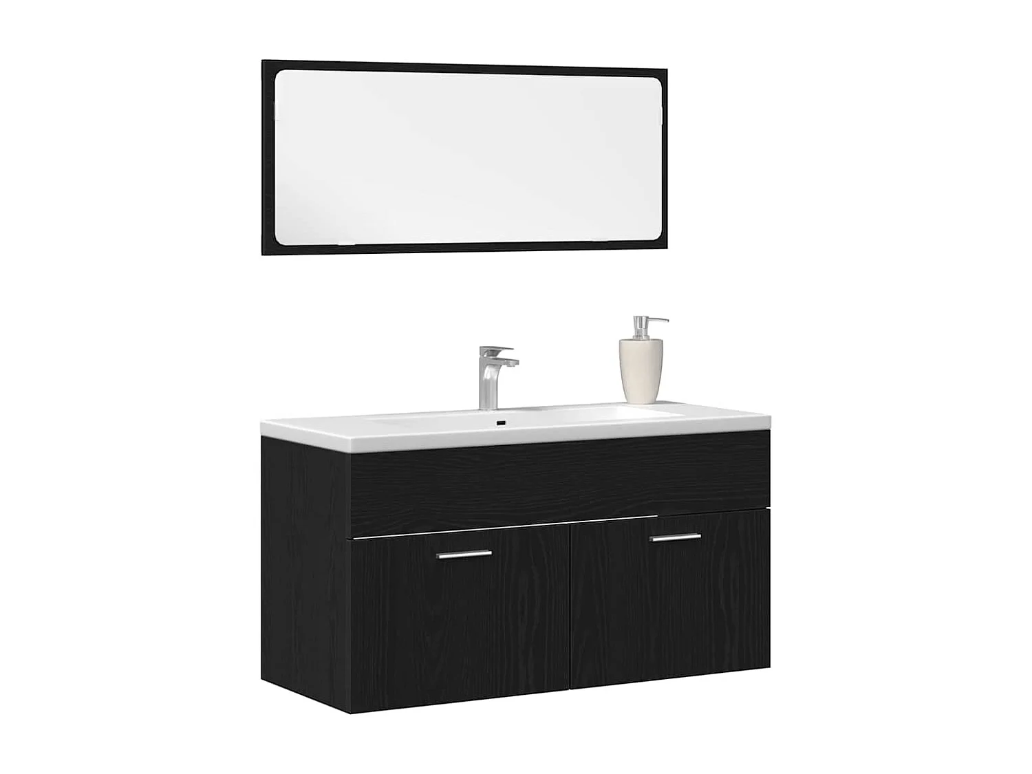 Ensemble de meubles de salle de bain 2 pcs Chêne noir