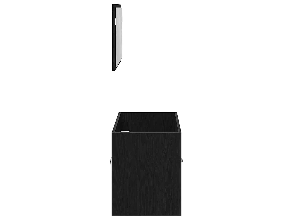 Set di mobili da bagno 2 pezzi Rovere nero