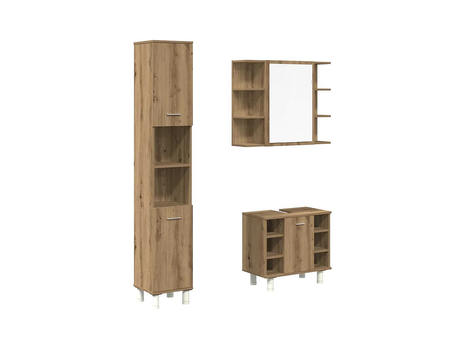 Ensemble de meubles salle de bain 3 pcs bois d'ingénierie