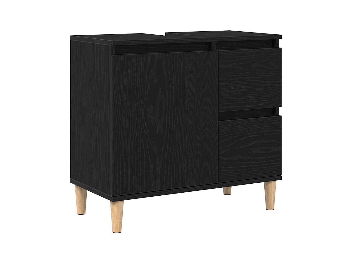 Badkamermeubelset met lade 3-delig zwart