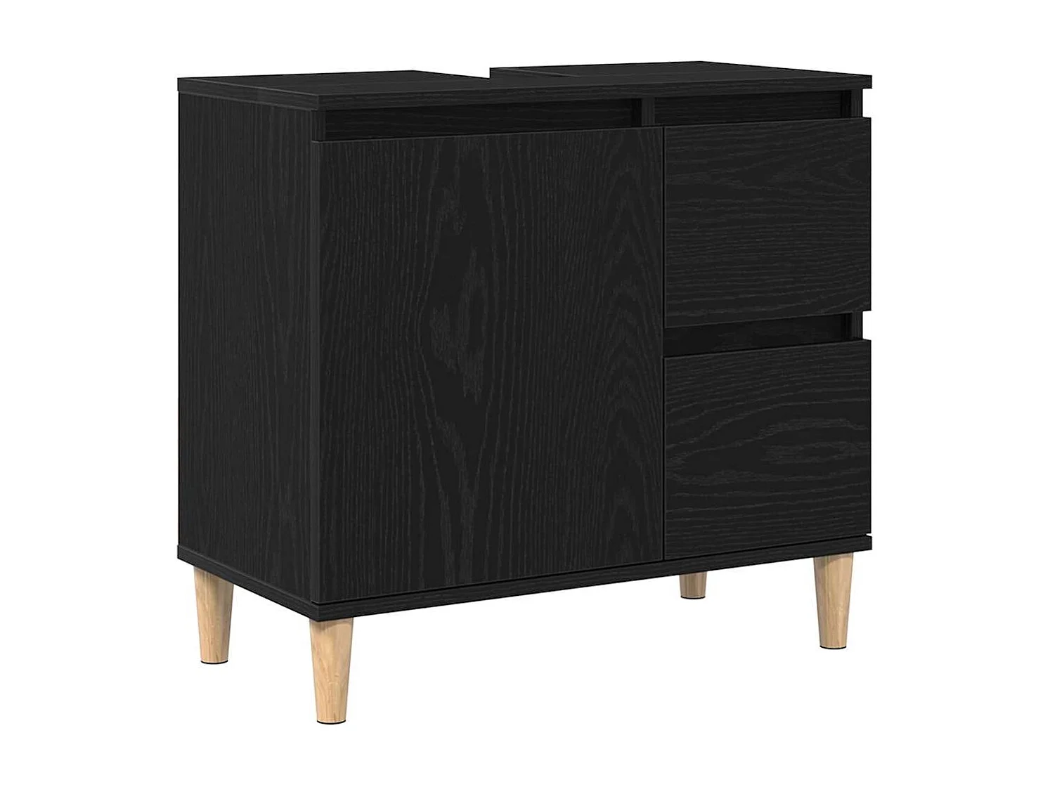Conjunto de muebles de baño con cajón 3 piezas negro